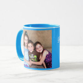 Blue Personalize FOTO TEMPLATE Geschenk Kaffee Tas Tasse