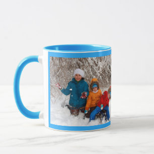 Blue Personalize Foto Template Geschenk Kaffee Tas Tasse