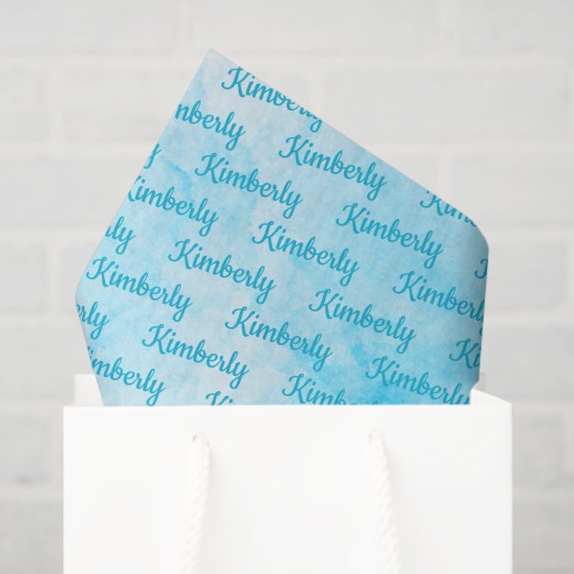 Blue Personalized Name Seidenpapier (Geschenktüte)