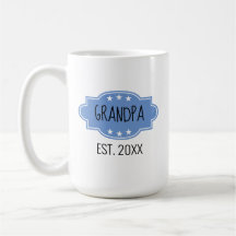 Blue Personnalisé Grandpa Est 20XX Ajouter un Mug
