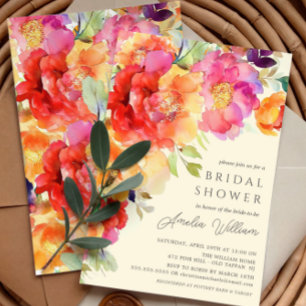 Blue Petal Bridal Dusche Einladung