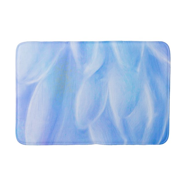 Blue Petals Abstraction Medium Bath Mat Badematte (Vorderseite)