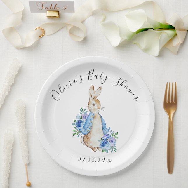 Blue Peter Rabbit Bunny Baby Dusche Pappteller (Hochzeit)