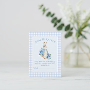 Blue Peter Rabbit Diaper Raffle Baby Dusche Begleitkarte
