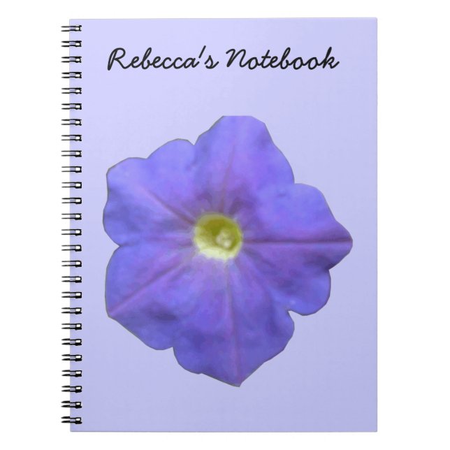 Blue Petunia individualisierbares Notebook Notizblock (Vorderseite)