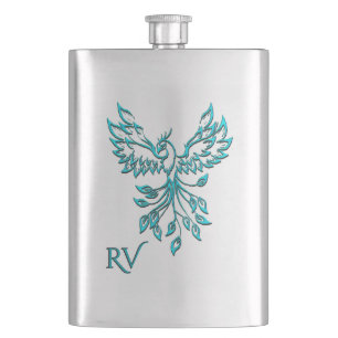 Blue Phoenix Erhöhungen der weißen Monogram Flachmann