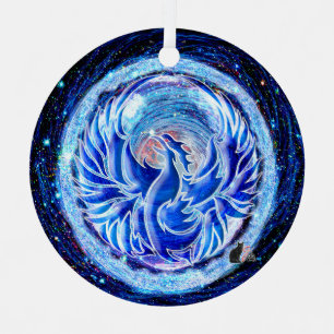 Blue Phoenix Keramik Ornament Aus Metall