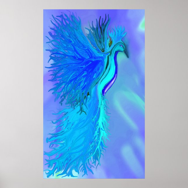 Blue Phoenix Print Poster (Vorne)