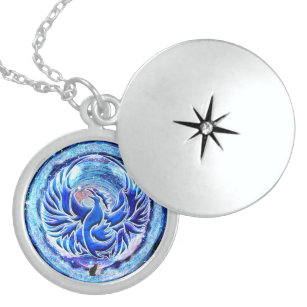 Blue Phoenix Sterling Silver Necklace Medaillon