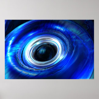 Blue Photon Wave Poster