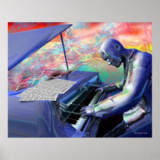Blue Piano Poster
