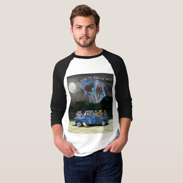 Blue Pick-up Truck und Skeletton Crew T-Shirt (Vorne ganz)