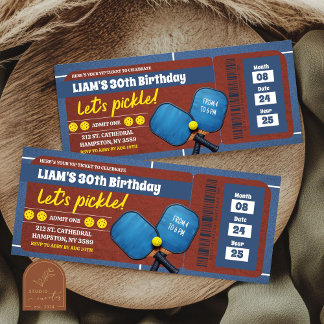 Blue Pickleball Turnier Erwachsene Geburtstagskart