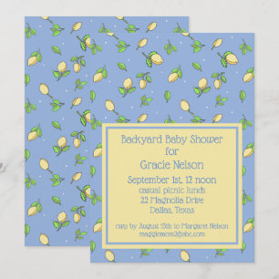 Blue Picnic Baby Showlemons Einladung