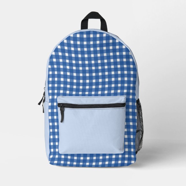 blue picnic backpack  bedruckter rucksack (Vorderseite)