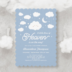 Blue Piece of Heaven Sent Baby Shower Einladung