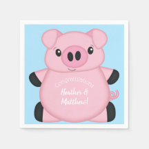 Blue Pig Baby Dusche