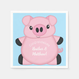Blue Pig Baby Dusche Serviette