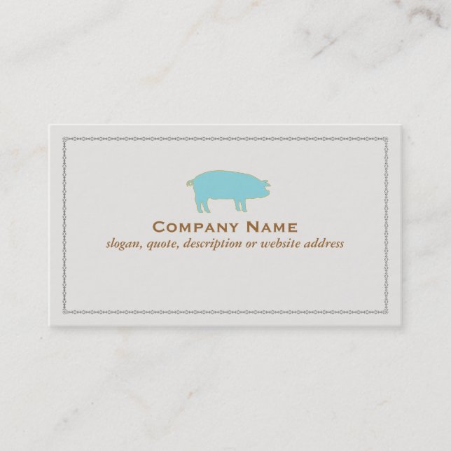 Blue Pig Business Card Visitenkarte (Vorderseite)
