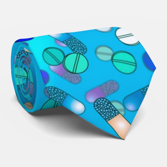 Blue Pills Science Krawatte (Gerollt)