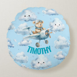 Blue Pilot Teddy Bear Kissen