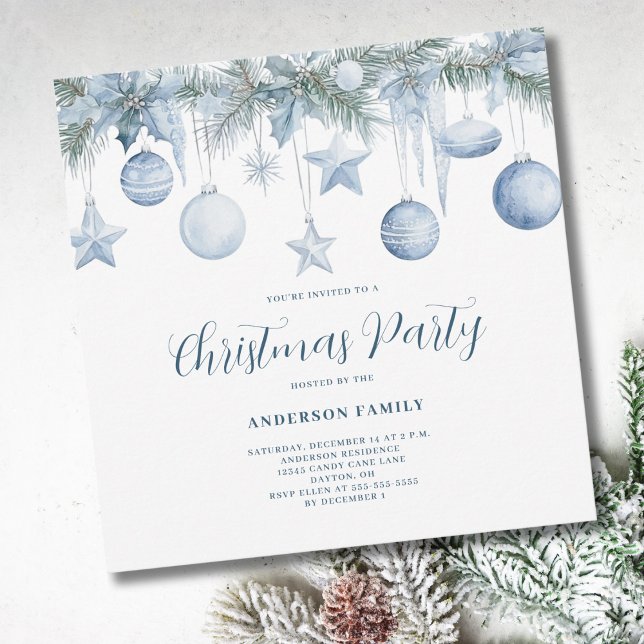 Blue Pine Christmas Einladung (Von Creator hochgeladen)