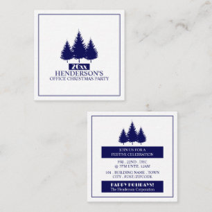 Blue Pine Tree Silhouetten, Party Ticket Begleitkarte