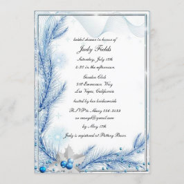 Blue Pine Winter Weihnachten Hochzeit Brautparty Einladung