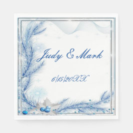 Blue Pine Winter Weihnachtszeitung Napkins Serviette