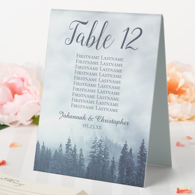Blue Pines Wedding Tischnummer Seating Chart Tischaufsteller (In Situ (Hochzeit))
