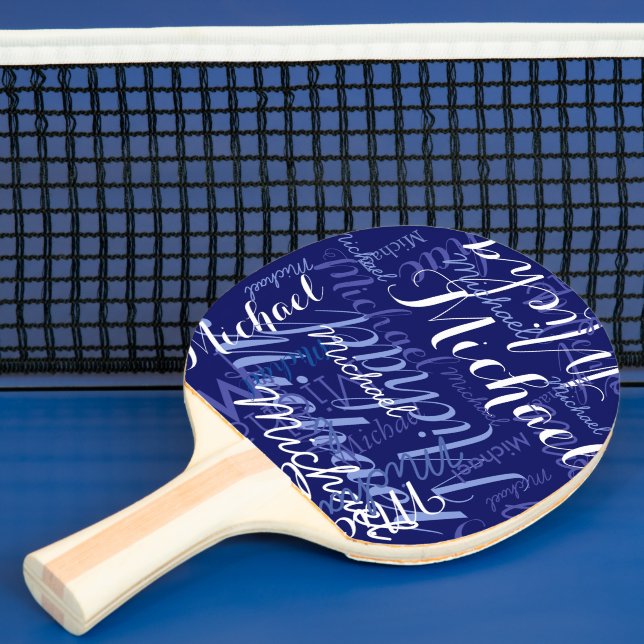 Blue Ping Pong Paddles mit Namen Tischtennis Schläger (InSitu)