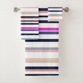 Blue Pink and Sand Stripes