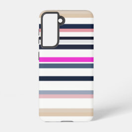 Blue Pink and Sand Stripes Samsung Galaxy Hülle