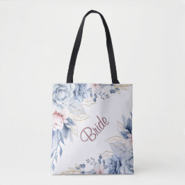 Blue & Pink auf White Wedding Elegance Tasche