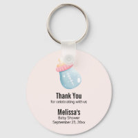 Blue & Pink Baby Flasche Niedlich Babydusche Danke