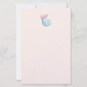 Blue & Pink Baby Flasche Niedlich Briefpapier