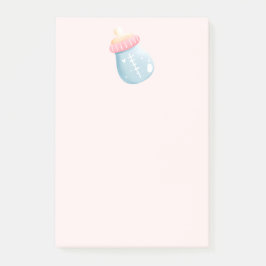 Blue & Pink Baby Flasche Niedlich Post-it Klebezettel