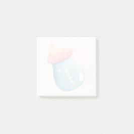 Blue & Pink Baby Flasche Niedlich Post-it Klebezettel