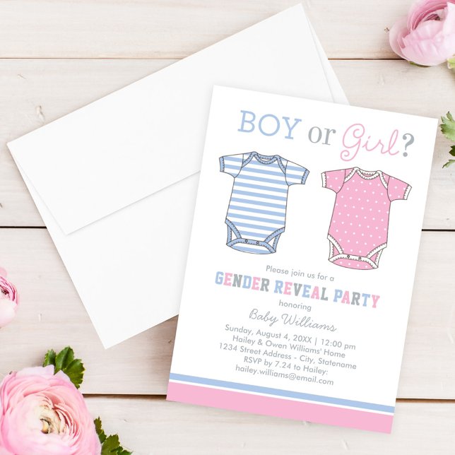 Blue Pink Baby Gender Reveal Party Einladung (Von Creator hochgeladen)