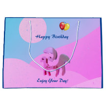 Blue Pink Birthday Aries Geschenktasche