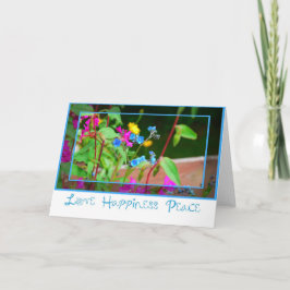 Blue-Pink-Blume-Card Karte