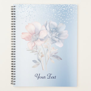 Blue Pink Blume Hochzeitsplaner Planer