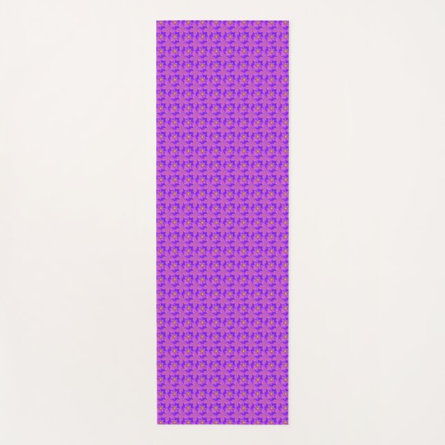 Blue Pink Blume in 3D , Artdeco Yogamatte (Vorderseite)