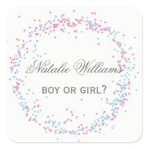 Blue & Pink Confetti - Square Sticker