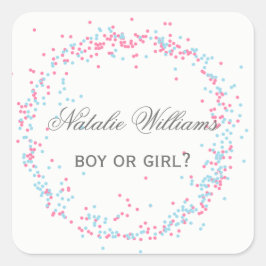 Blue & Pink Confetti - Square Sticker