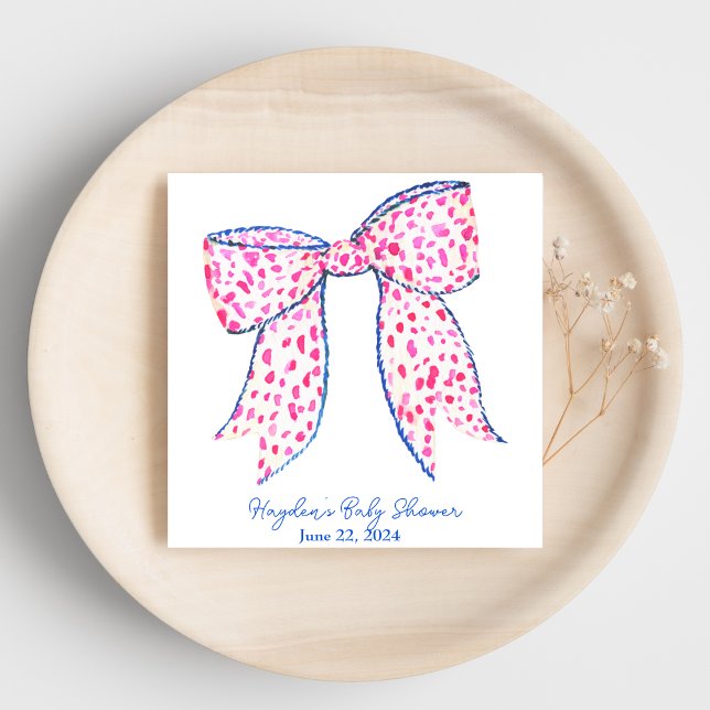 Blue Pink Coquette Personalisiert Napkin Serviette (Von Creator hochgeladen)