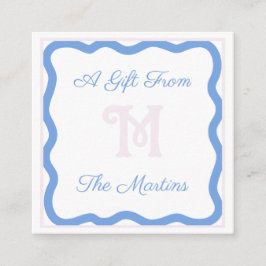 Blue/Pink Dainty Bow 2.5" x 2.5" Enclosure Card Begleitkarte