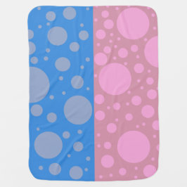 Blue Pink Dots Baby Blanket Babydecke
