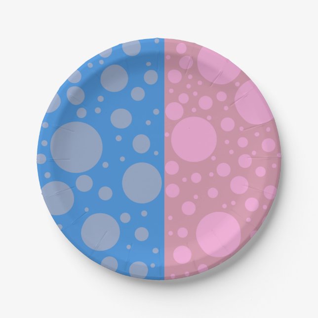 Blue Pink Dots Custom Paper Teller 7 in (Vorderseite)