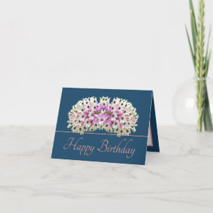 Blue Pink Exotic White Orchid Bouquet Geburtstag Karte